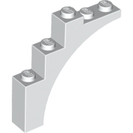 Lego kostka (kostička) 1x5x4 oblouk, bílá (233901, 4160794, 4187360, 4528356, 6056259, 6222425)